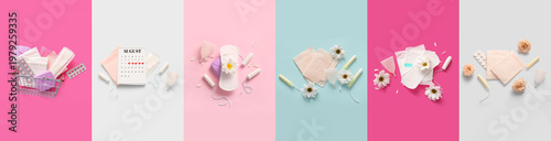 Collage of menstrual produc...