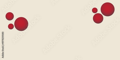 Abstract illustration of vibrant red spheres arranged in two distinct clusters on a minimalist light beige background, showcasing simple geometric forms.