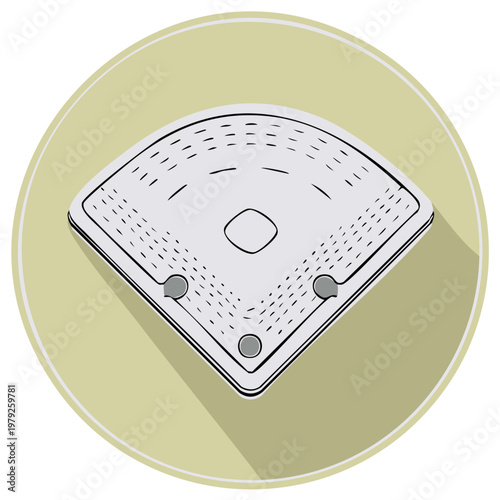 Flat design baseball diamond field icon with bases and pitcher's mound sports game illustration