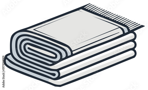 Neatly Folded Stack of White Towels with Decorative Fringe