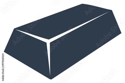 Simple gold bar icon, bullion ingot vector graphic for finance and banking