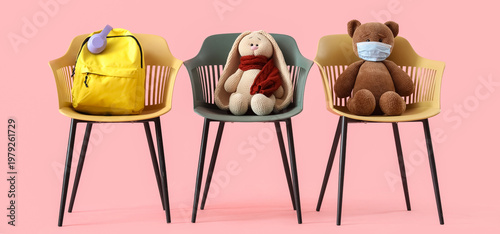 Chairs with ill toys and ba...