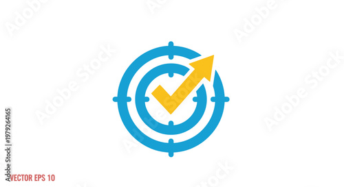 Blue Circular Arrow Check Mark Icon.