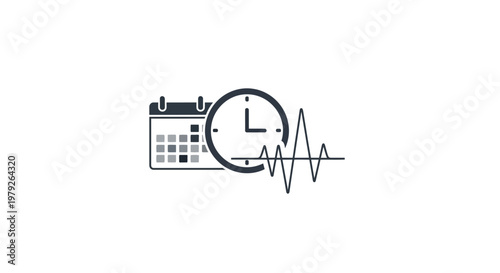 Calendar Clock Time Schedule Icon.