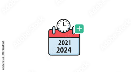 Calendar Icon with Clock.