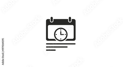 Calendar Icon with Clock.