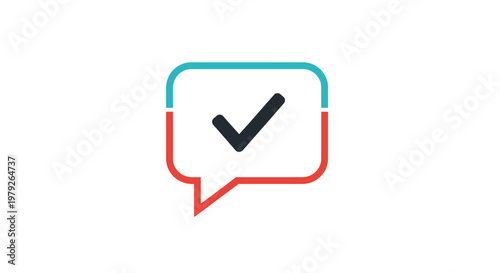 Checkmark in speech bubble icon.