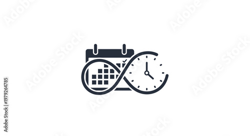 Clock and Calendar Icon.