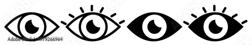 eye icon set. eyesight symbol , eye, view, vision icons in flat style