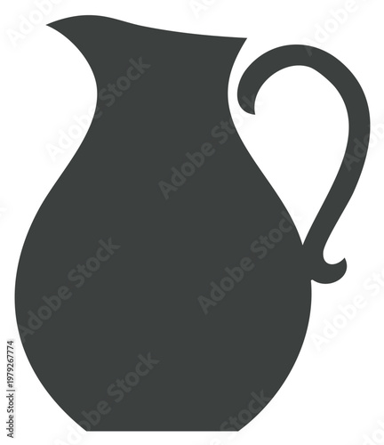 Classic water pitcher silhouette simple vector icon of a jug