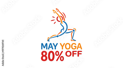 Yoga Sale Discount with Figure in Asana