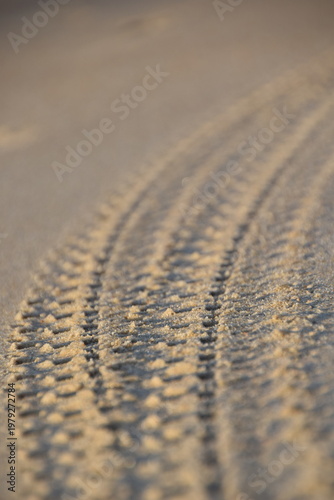 tire tracks on sand