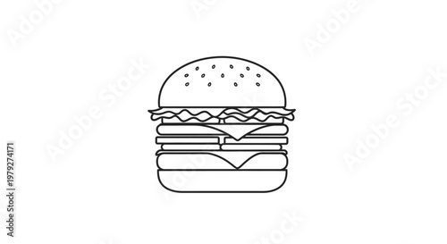 A detailed drawing of a burger.