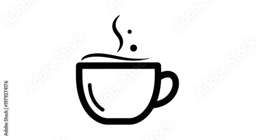 A steaming hot coffee cup icon.
