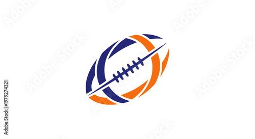 American Football Sports Equipment Logo.