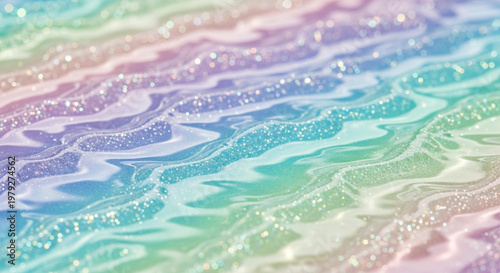 Pastel Glitter Gradient with Shimmering Waves