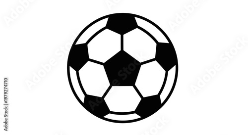 Black and white soccer ball icon.