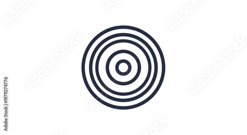Black concentric circles graphic design element.