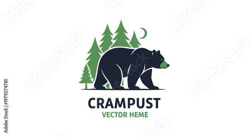 Black bear walking in forest.