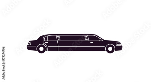 Black Limousine Car Side View.