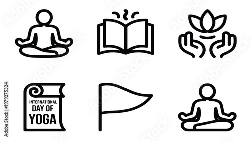 vector illustration of yoga icons