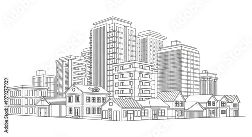 City Skyline Urban Buildings.