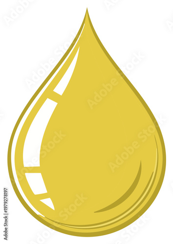 Golden Liquid Drop Graphic Illustration for Oil Fuel or Honey Production
