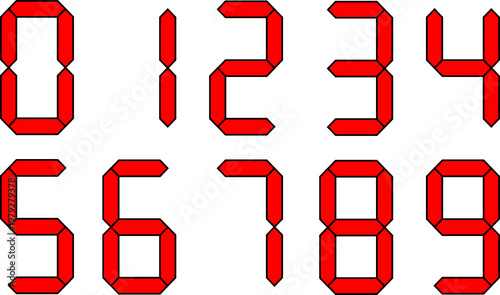 シンプルデジタル数字セット（0〜9）カウント用ナンバー素材