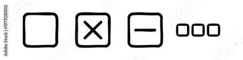 Vector line icons of checkboxes and selection squares for web and application design