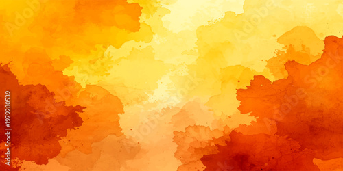An abstract grunge autumn background featuring a vintage watercolor texture of red and orange leaves with a burning fire flame pattern and hot smoke clouds on old paper art wallpaper design