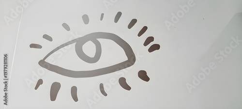 Evil Eye Symbol Painted on Rustic Burned Wood — Boho Nazar Amulet Line Art on Scorched Timber Texture for Spiritual Wellness, Mystical Branding and Bohemian Design