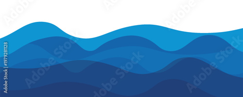 Gelombang laut berlapis ilustrasi latar belakang vektor dan ilustrasi vektor pantai laut.