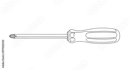 Screwdriver tool with handle and blade.