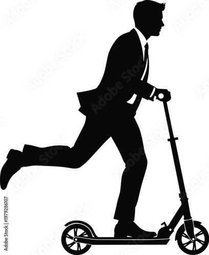 For your Adobe Stock listing, here are the details for the silhouette of the businessman on a scooter.