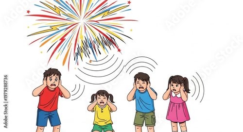 children covering their ears.