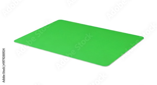 Isolated rectangular light green placemat with rounded corners, perfect for table setting, dining service, kitchenware showcase