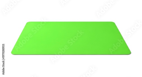 Isolated rectangular light green placemat with rounded corners, perfect for table setting mockup, dining layout and food presentation