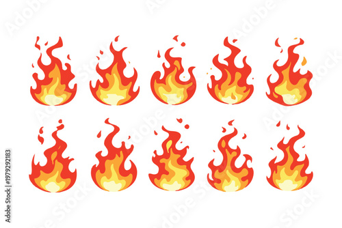fire burning cartoon style effect