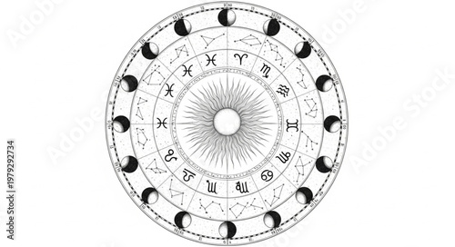 Zodiac Wheel Astrology Circle.