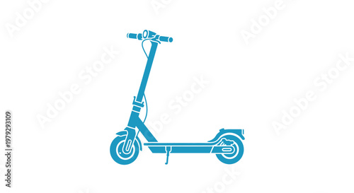 Electric scooter illustration on white background for transportation and mobility