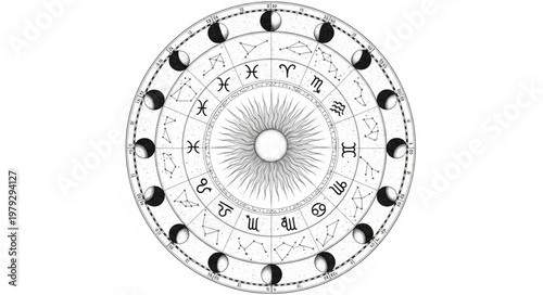 Zodiac Wheel Astrology Circle.
