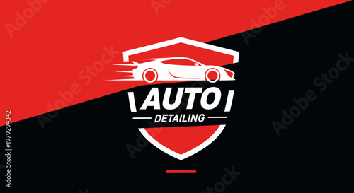 Auto Detailing Service Logo with Sports Car.