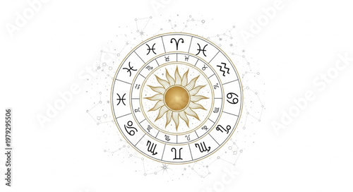 Zodiac Wheel Astrology Circle Chart.