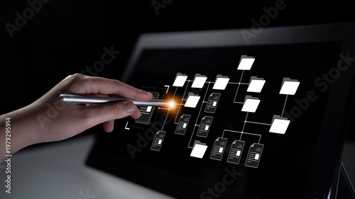 Konstfotografi Digital file structure showing folder organization, file hierarchy, and document arrangement