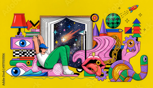 Cosmic Journey Through the Pages of Imagination
