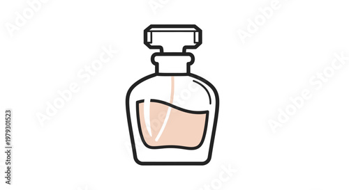 Elegant perfume bottle illustration on white background vector design