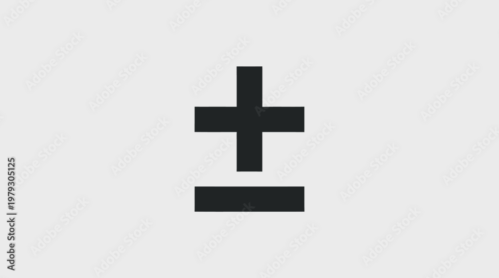 Fototapeta premium Minimalist Plus-Minus Symbol on White Background