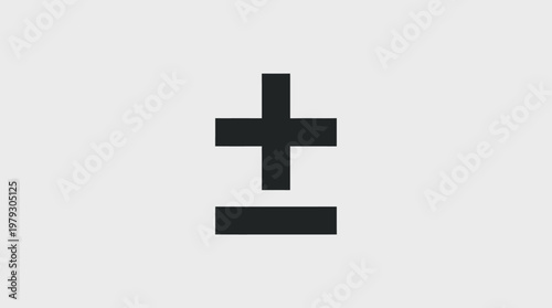 Minimalist Plus-Minus Symbol on White Background
