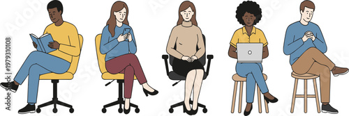 Modern women fashion set with casual and professional outfits for lifestyle design