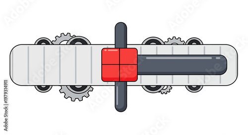 Industrial Slider Control with Gears and Progress Bar.